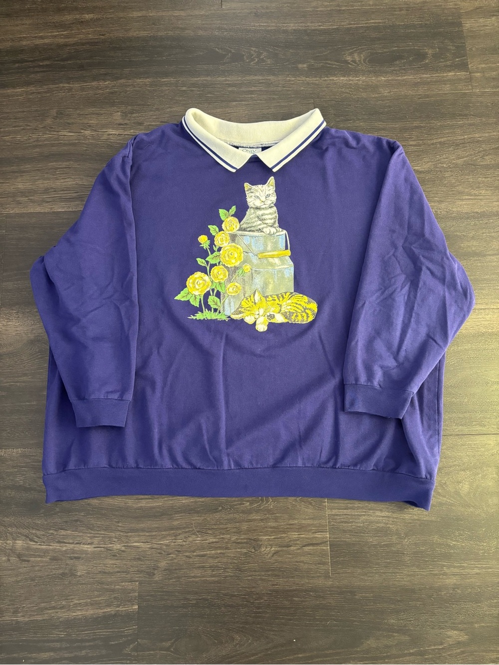 Vintage Y2K Purple Cat Grandma Crewneck